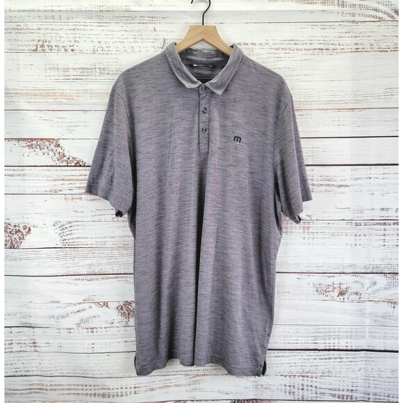 Travis Mathew Shirt Mens 2XL Purple Heathered Short Sleeve Golf Polo - Picture 1 of 8